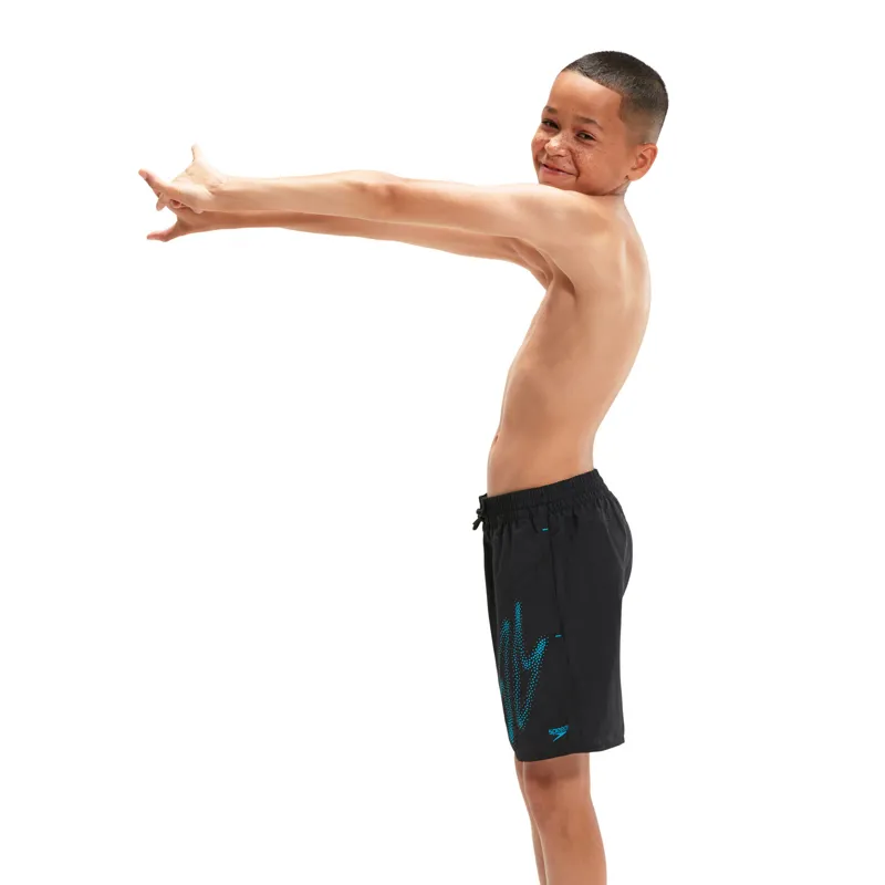 Speedo Boys Hyper Boom Logo 15 inch  Watershort Black/Bolt-3